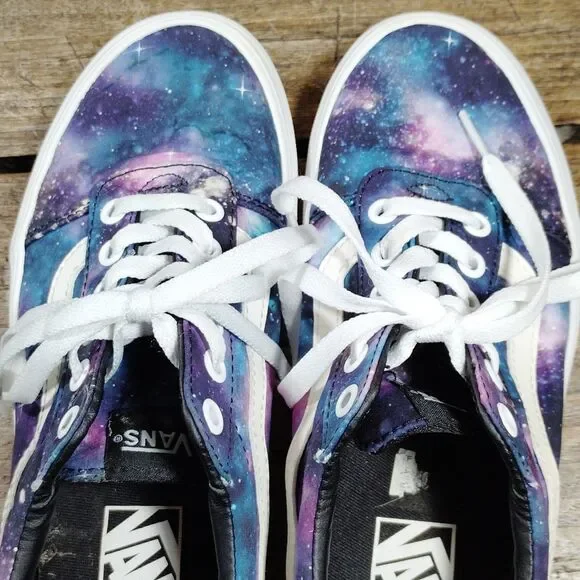 VANS Galaxy Shoes Size 7.5 Sneakers Lace Up Purple Blue Universe - Picture 9 of 9